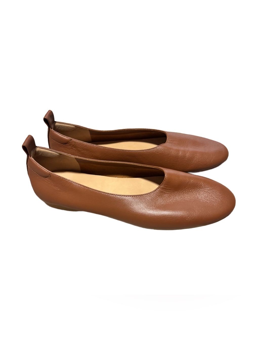 Quince Italian Leather Glove Ballet Flat Cognac Women's 8 Minimalist Casual Shoe - Picture 4 of 7